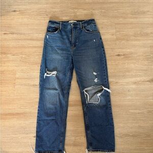 Abercrombie & Fitch Curve Love Straight Leg Ankle Jeans Casual